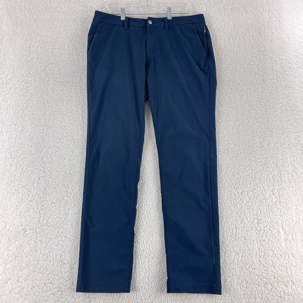 UNTUCKit Navy Blue Chancellor Chino‎ Pants Mens Straight Fit 5 Pocket Size 34x32